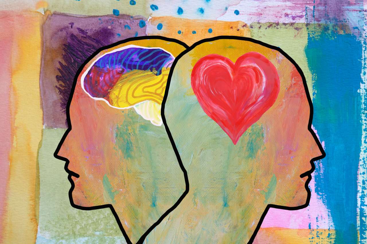 Mental health concept - the unity of heart and mind